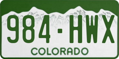 CO license plate 984HWX