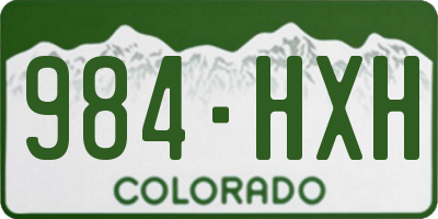 CO license plate 984HXH