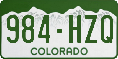 CO license plate 984HZQ
