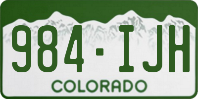 CO license plate 984IJH