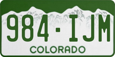 CO license plate 984IJM