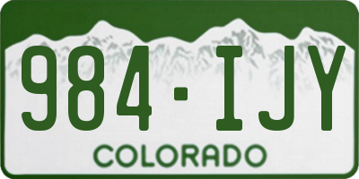 CO license plate 984IJY