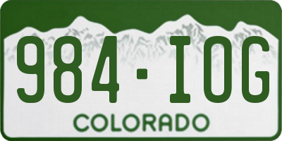 CO license plate 984IOG