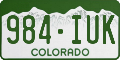 CO license plate 984IUK