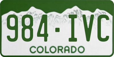 CO license plate 984IVC
