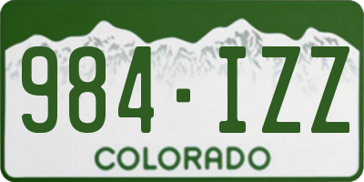 CO license plate 984IZZ