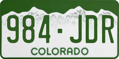 CO license plate 984JDR