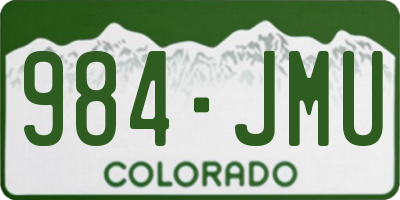 CO license plate 984JMU