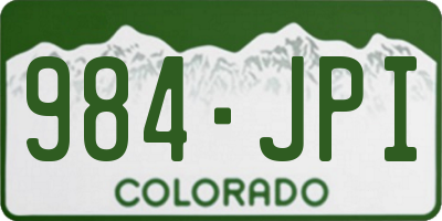 CO license plate 984JPI