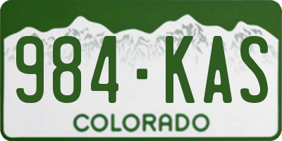 CO license plate 984KAS