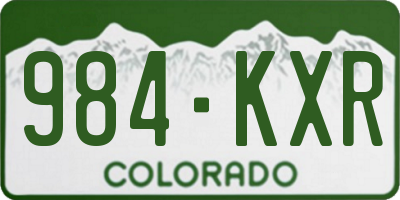 CO license plate 984KXR
