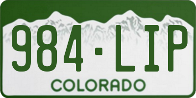 CO license plate 984LIP