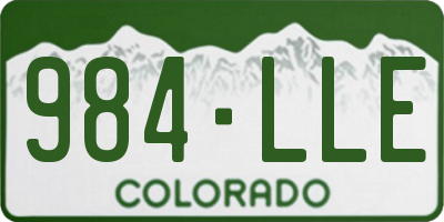 CO license plate 984LLE