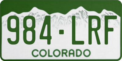CO license plate 984LRF