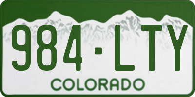 CO license plate 984LTY