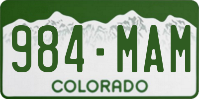 CO license plate 984MAM