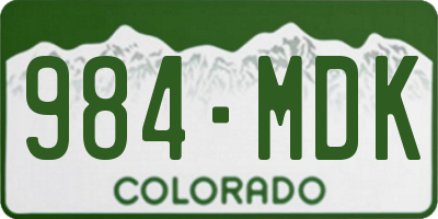 CO license plate 984MDK