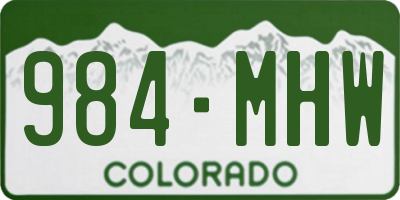 CO license plate 984MHW
