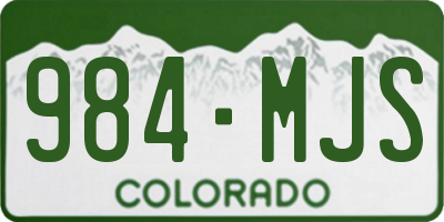 CO license plate 984MJS