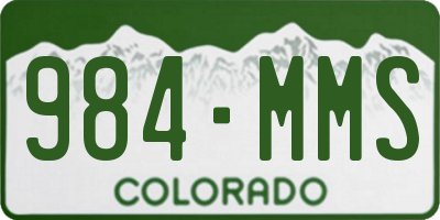CO license plate 984MMS