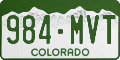 CO license plate 984MVT