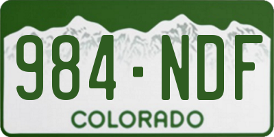 CO license plate 984NDF