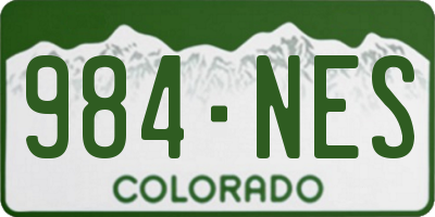 CO license plate 984NES