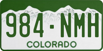 CO license plate 984NMH