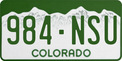 CO license plate 984NSU