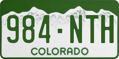 CO license plate 984NTH