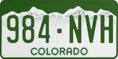 CO license plate 984NVH