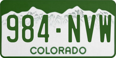CO license plate 984NVW