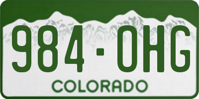 CO license plate 984OHG