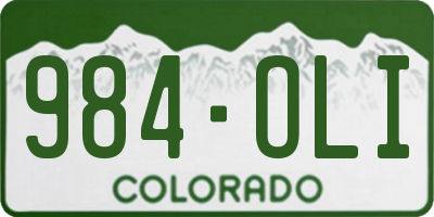 CO license plate 984OLI