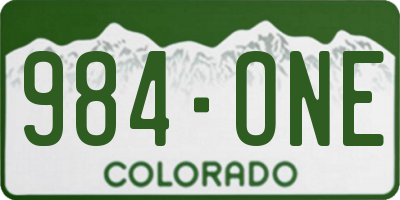 CO license plate 984ONE