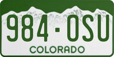 CO license plate 984OSU