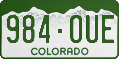 CO license plate 984OUE