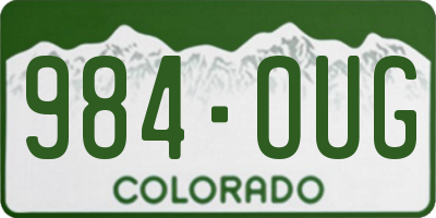 CO license plate 984OUG