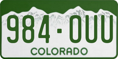 CO license plate 984OUU