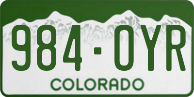 CO license plate 984OYR