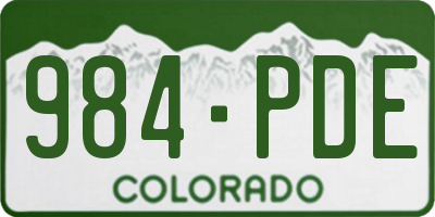 CO license plate 984PDE
