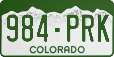 CO license plate 984PRK