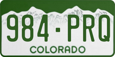 CO license plate 984PRQ