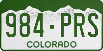 CO license plate 984PRS