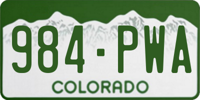 CO license plate 984PWA