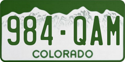 CO license plate 984QAM