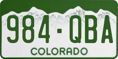 CO license plate 984QBA