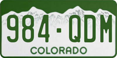 CO license plate 984QDM