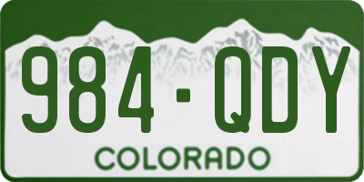 CO license plate 984QDY