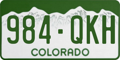CO license plate 984QKH